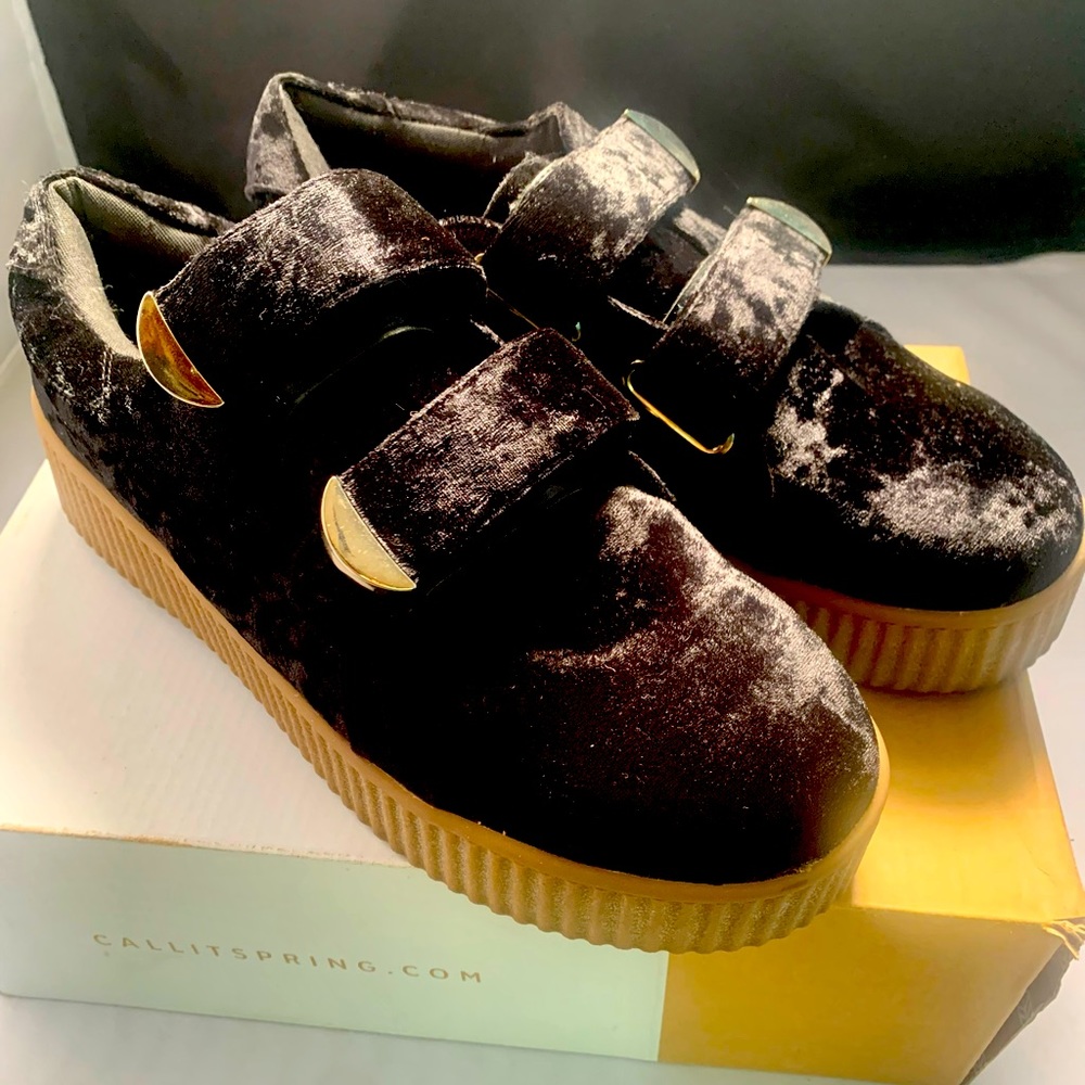 Call It Spring Black Velvet/Suede Women’s Sneaker